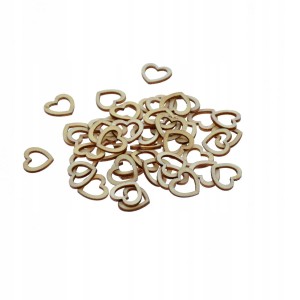 Drewniane serca konfetti  48 szt
