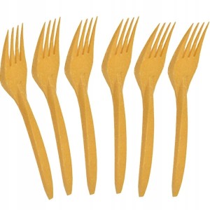 Widelce wielorazowe sztućce Eco z włókna drzewnego