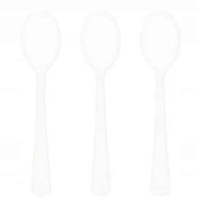 Łyżki jednorazowe białe plastikowe 10szt