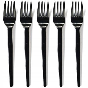 Widelce wielokrotnego użytku  czarne 50 szt