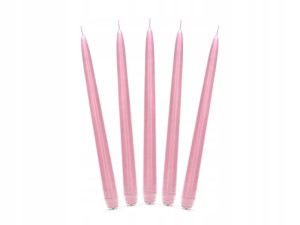 Świeca stożkowa matowa różowa 5x