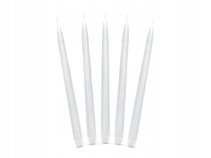 Świeczka stożkowa a matowa  Perłowa 5x