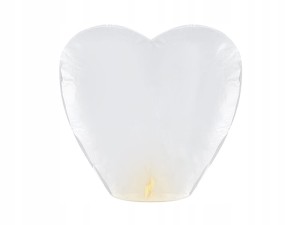 Latający lampion życzeń serce biały