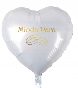 Balon foliowy biały serce Młoda Para