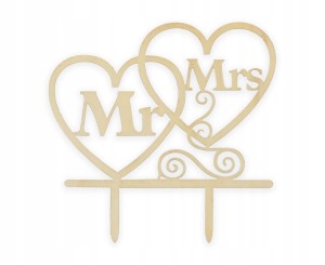 Topper drewniany Mr i Mrs