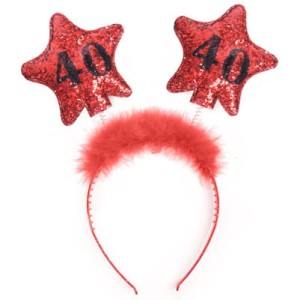 Opaska urodzinowa "40", 1 szt. wysokość ok. 13 cm.