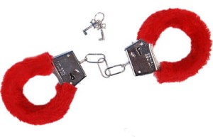 Kajdanki czerwone z futerkiem 1 op.