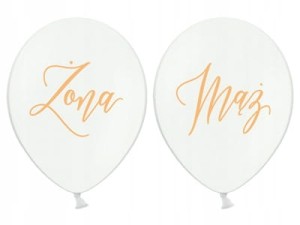 Balony z napisem MĄŻ ŻONA  6 szt