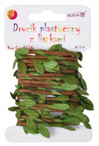 Drucik kreatywny plastyczny z listkami 2 m zielony