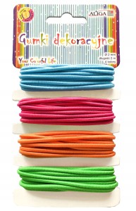 Gumki dekoracyjne ozdobne 4 kolory 2m,