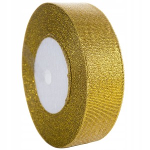 Tasiemka brokatowa  złota 25 mm/22mb