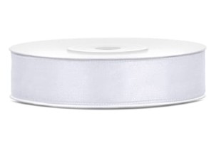 Tasiemka satynowa  biała 12 mm