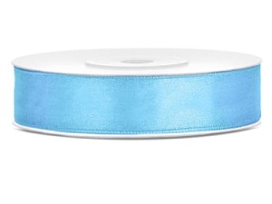 Tasiemka satynowa  błękitna  12 mm