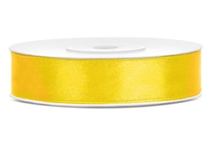 Tasiemka satynowa  żółta 12 mm