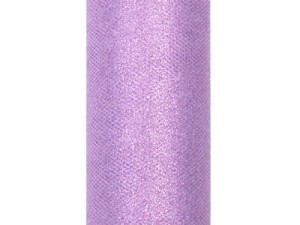 Tiul glittery dekoracyjny fioletowy lawenda 9 mb.