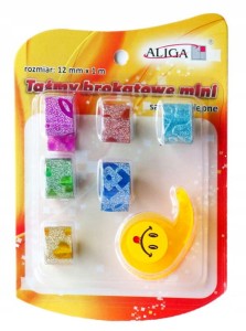 Taśma brokatowa samoprzylepna mini z gilotynką 6x