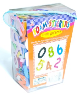 Zestaw kreatywny, literki na kleju