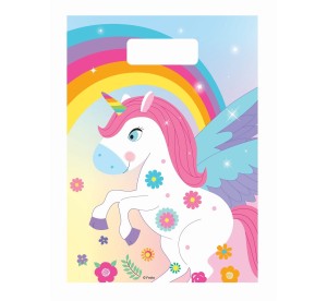 Torebki na prezenty "Tęczowy Jednorożec" 6 szt.