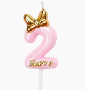 PINK ŚWIECZKI URODZINOWE cyfra 2