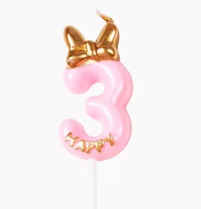 PINK ŚWIECZKI URODZINOWE cyfra 3