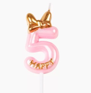 PINK ŚWIECZKI URODZINOWE cyfra 5