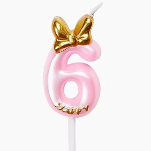 PINK ŚWIECZKI URODZINOWE cyfra 6