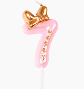 PINK ŚWIECZKI URODZINOWE cyfra 7