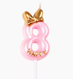 PINK ŚWIECZKI URODZINOWE cyfra 8