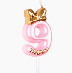PINK ŚWIECZKI URODZINOWE cyfra 9