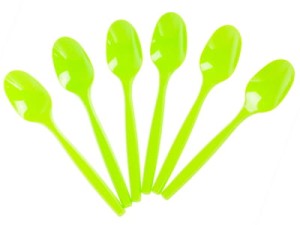 Łyżki plastikowe w soczystych kolorach  (6 szt.)