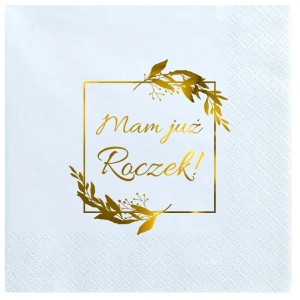 Serwetki 33x33 błękitne "Mam już Roczek" 12 szt.