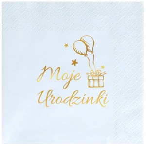 Serwetki 33x33 błękitne "Moje Urodzinki" 12 szt.
