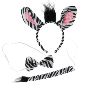 Komplet zwierzątka z ogonkiem - zebra