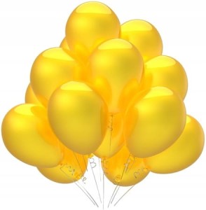 Balony metaliczne żółte, joyful yellow 50 szt.