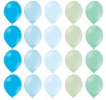 Zestaw balonów lateksowych,  mix kolorów, odcienie niebieskiego, 20szt.