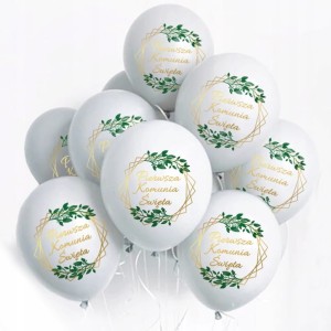 Balony komunijne, heksagon, 10 szt.