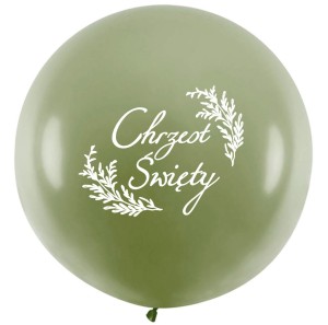 Balon zielony "Chrzest Święty" 45 cm 1 szt.