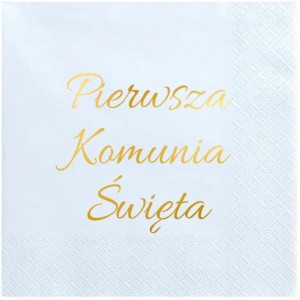 Serwetki 33x33 błękitne "Pierwsza Komunia Święta" 12 szt.