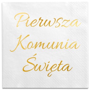 Serwetki 24x24 białe "Pierwsza Komunia Święta" 12 szt.
