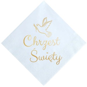 Serwetki 33x33 błękitne "Chrzest Święty", Gołąb 12 szt.