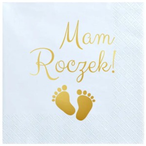 Serwetki 33x33 błękitne "Mam Roczek" Stópki 12 szt.