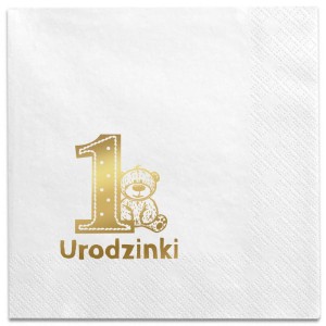 Serwetki 24x24 białe Miś 12 szt.