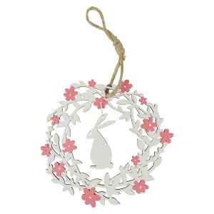 Drewniany wieniec z króliczkiem - FSC 100%