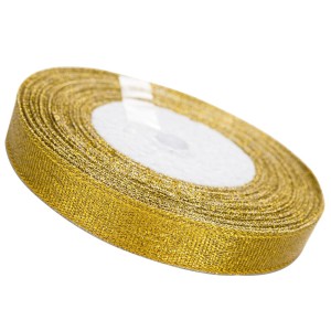 Wstążka brokatowa 12 mm, złota 1 szt