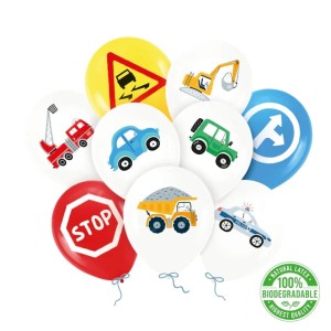 Balony Auta samochody znaki drogowe zestaw 9szt.