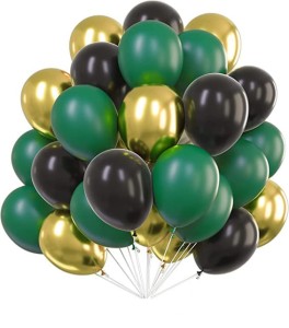 Zestaw balonów zielono-czarne  30 szt.