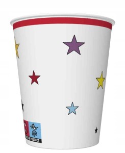 Kubki papierowe gwiazdki Auta 8 szt