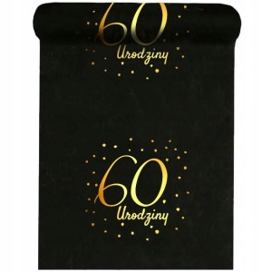 Bieżnik czarny "60 urodziny" 2,4 m  