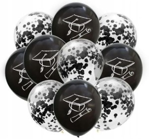 Balony z nadrukiem Biretu oraz konfetti