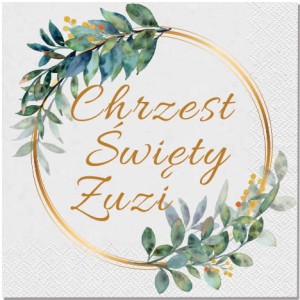 Serwetki personalizowane na Chrzest Święty Imię